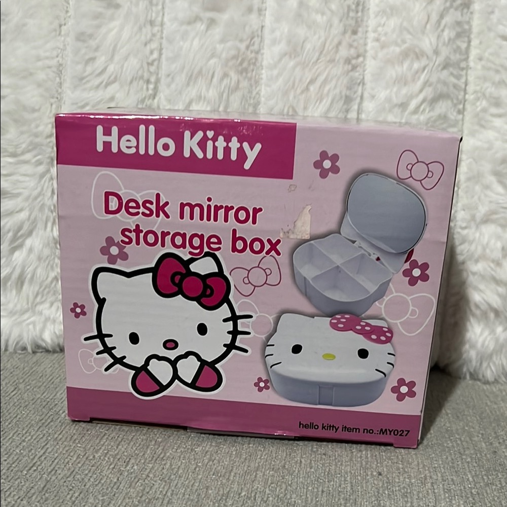 Hello Kitty Pink Desk Mirror Storage Box